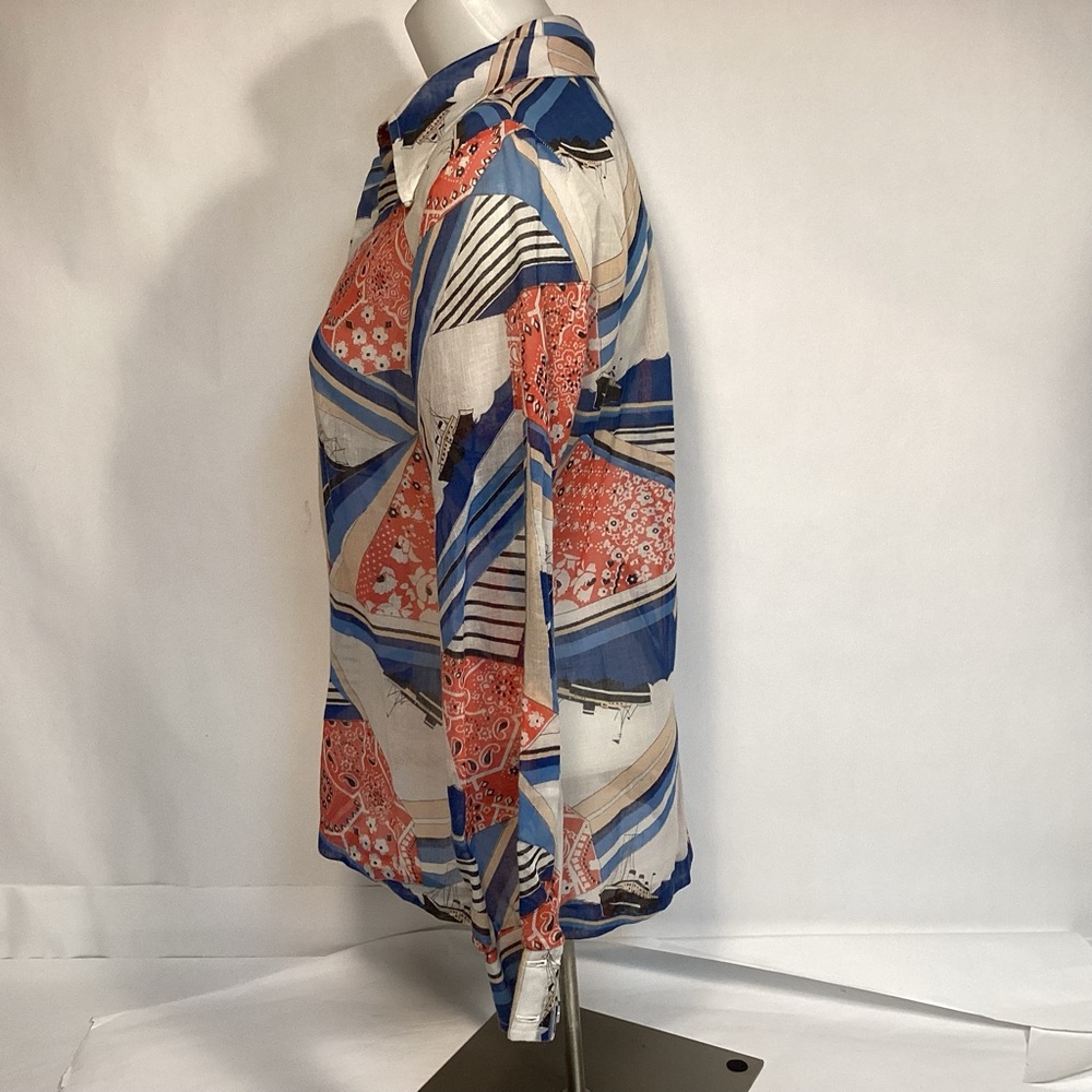 Fire Islander vintage sheer blouse with nautical design Womens size 11/12. - Picture 7 of 11